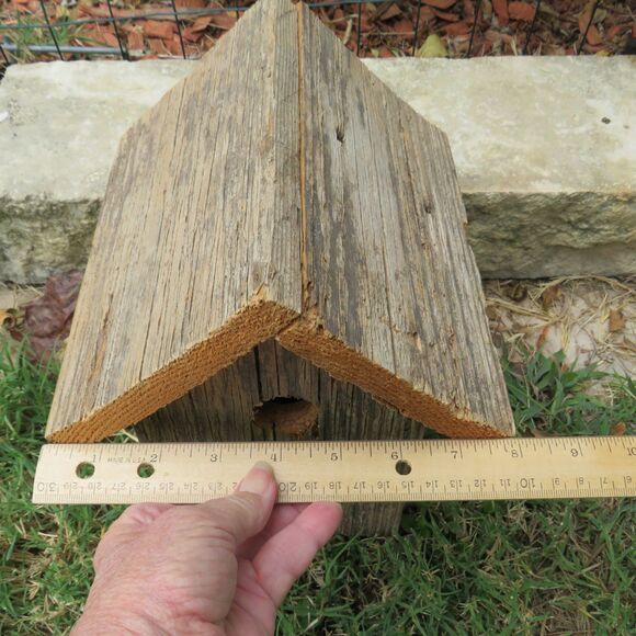 Vintage Handmade Rustic Wood Birdhouse For Garden Decor, Farmhouse Decor - Picture 9 of 10